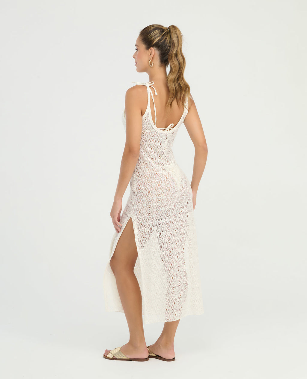Vestido Largo | En Malla | Aperturas Laterales - Kliquea