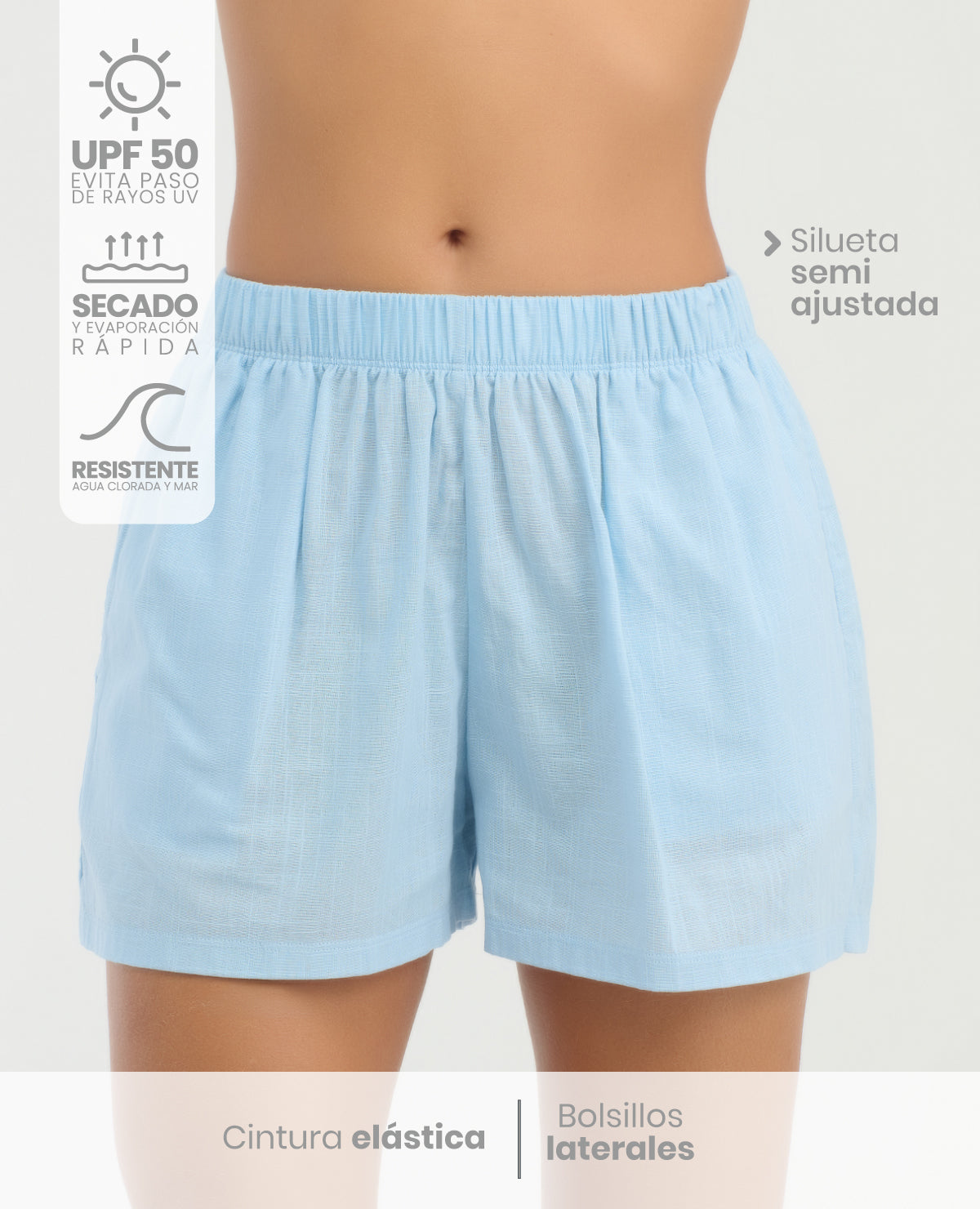 Short | Silueta Semiajustada | Bolsillos Laterales - Kliquea