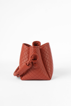 Tulip Mini Bucket Bag, Brick Red