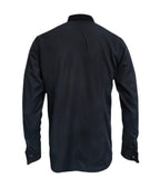 Camisa Para Corbata Negra Puño Para Mancornas Slim Hombre XS a 10XL