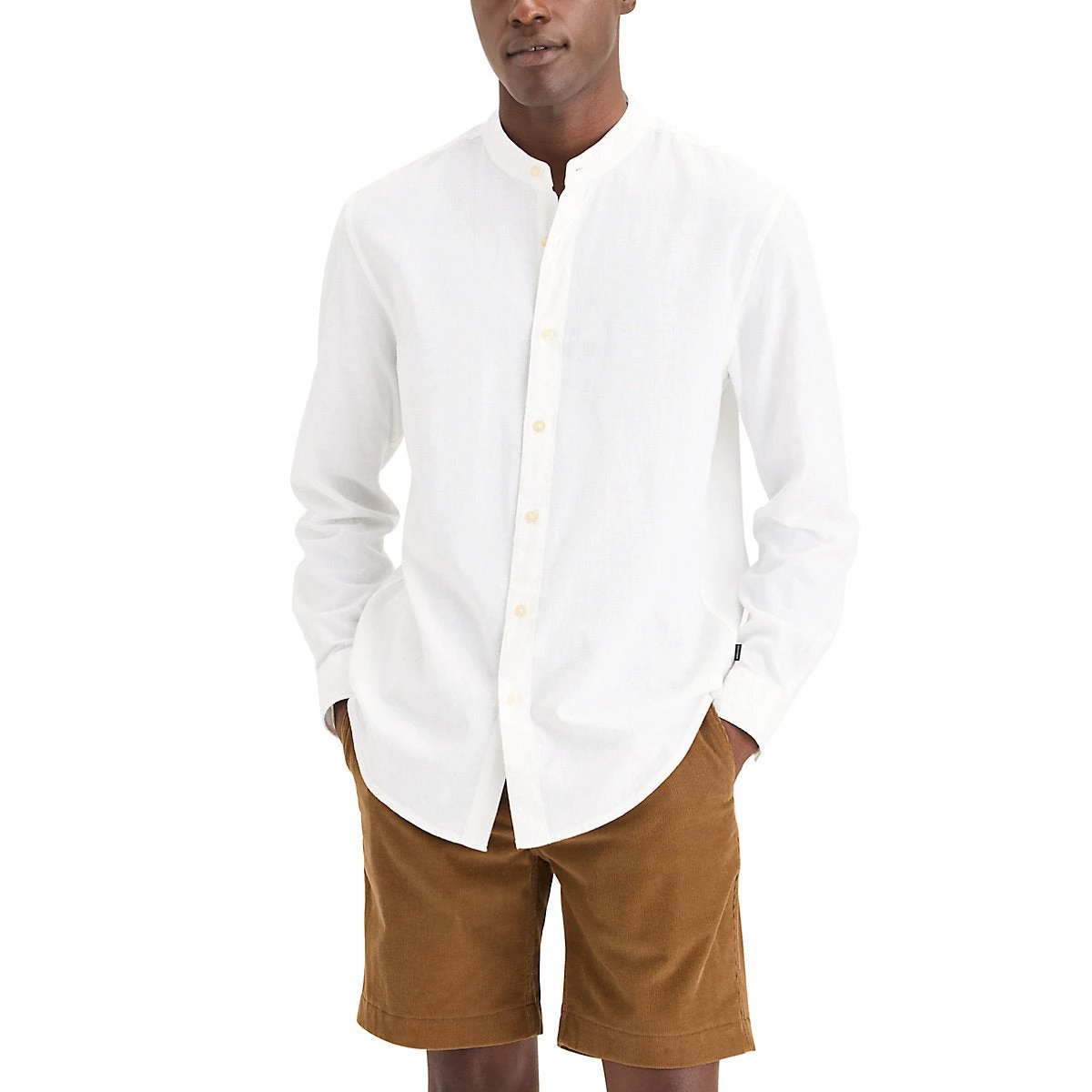 Camisa Dockers Mangas Largas Lisa Cuello Chino Para Caballeros by Dockers