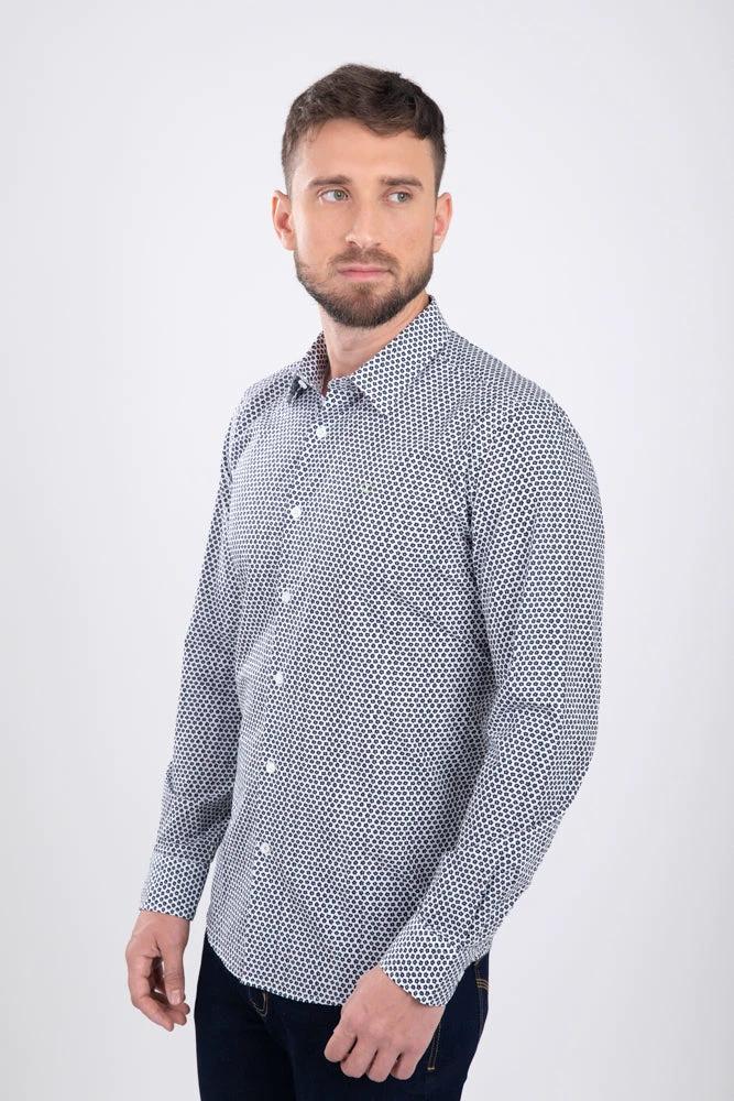 Camisa Oscar De La Renta Mangas Largas Estampada Para Caballeros by Oscar De La Renta