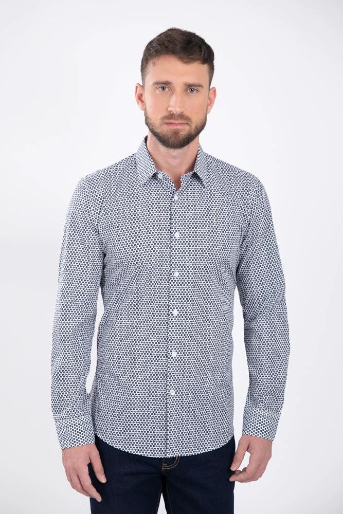 Camisa Oscar De La Renta Mangas Largas Estampada Para Caballeros by Oscar De La Renta