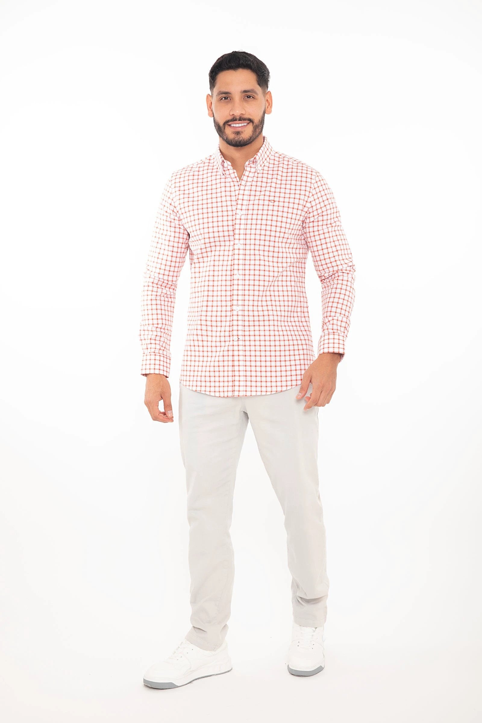 Camisa Oscar De La Renta Mangas Largas Cuadros P/ Caballeros by Oscar De La Renta