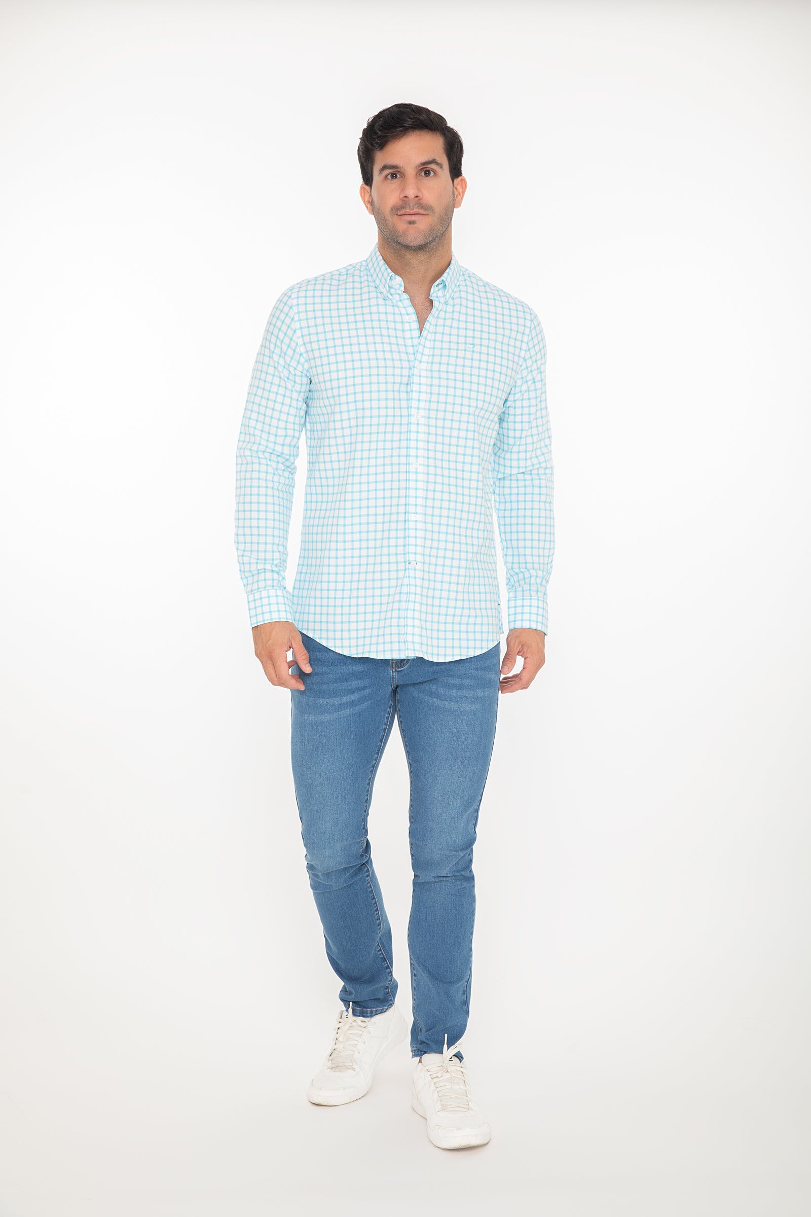Camisa Oscar De La Renta Mangas Largas Cuadros P/ Caballeros by Oscar De La Renta