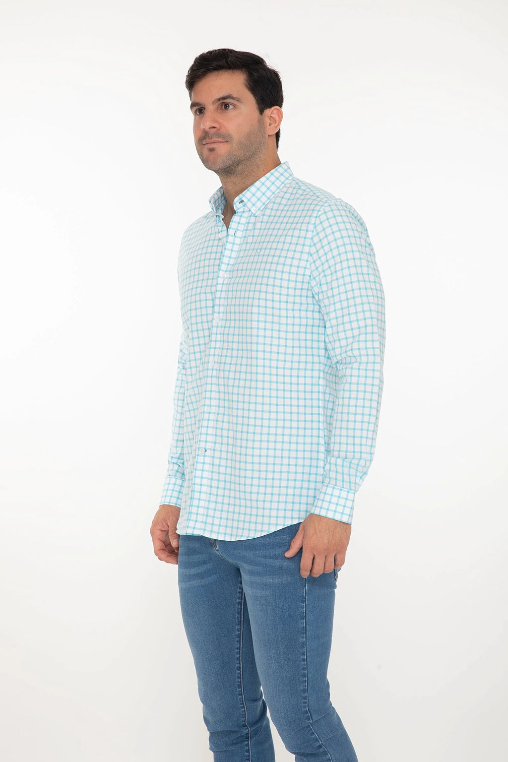 Camisa Oscar De La Renta Mangas Largas Cuadros P/ Caballeros by Oscar De La Renta