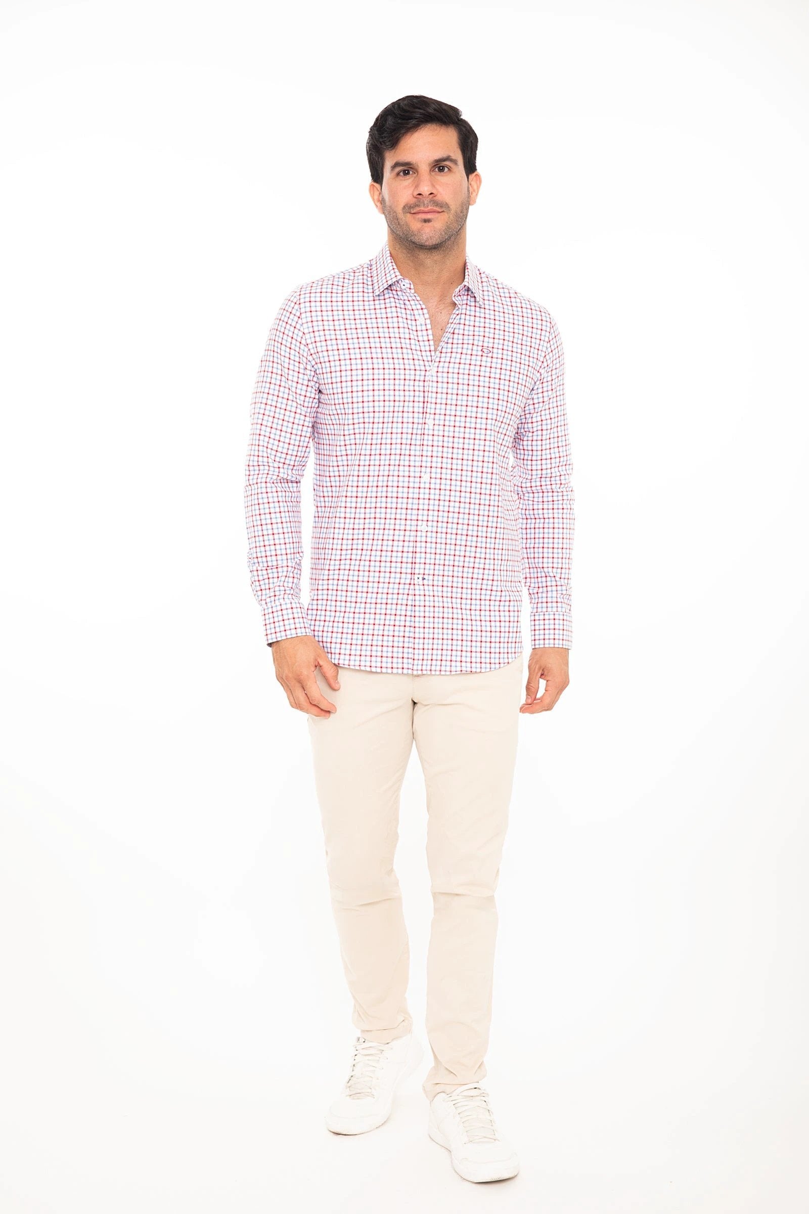 Camisa Oscar De La Renta Mangas Largas Cuadros P/ Caballeros by Oscar De La Renta