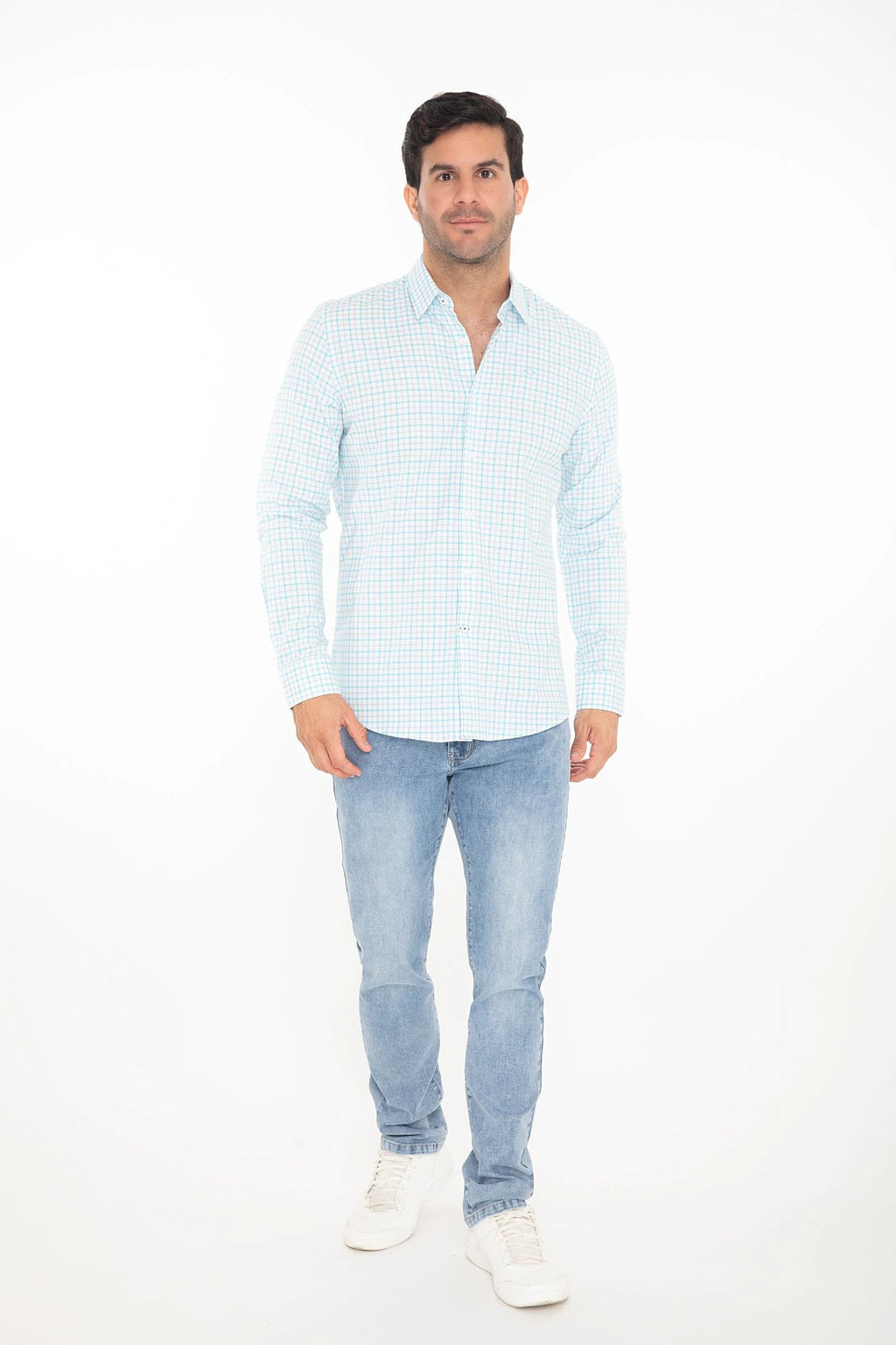Camisa Oscar De La Renta Mangas Largas Cuadros P/ Caballeros by Oscar De La Renta