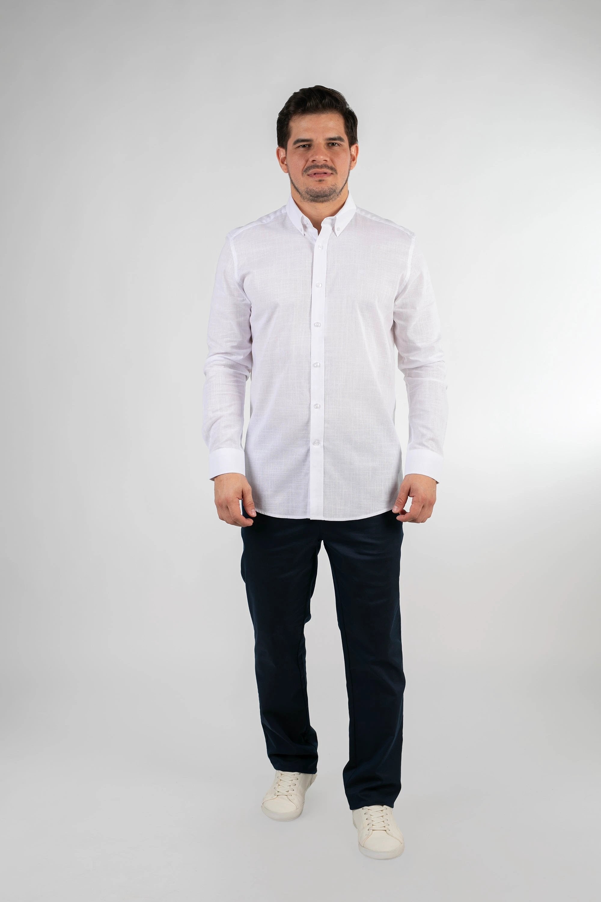 Camisa Oscar De La Renta Mangas Largas Lisa Para Caballeros by Oscar De La Renta