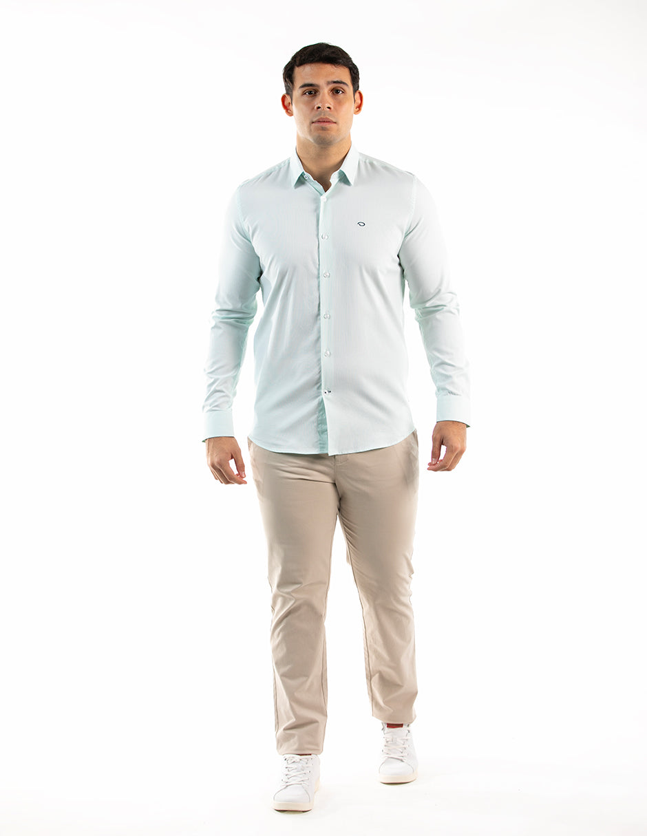 Camisa Oscar de La Renta Mangas Largas Lisa para Caballeros