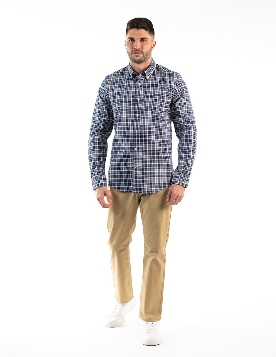 Camisa Oscar de La Renta Mangas Largas Cuadros para Caballeros