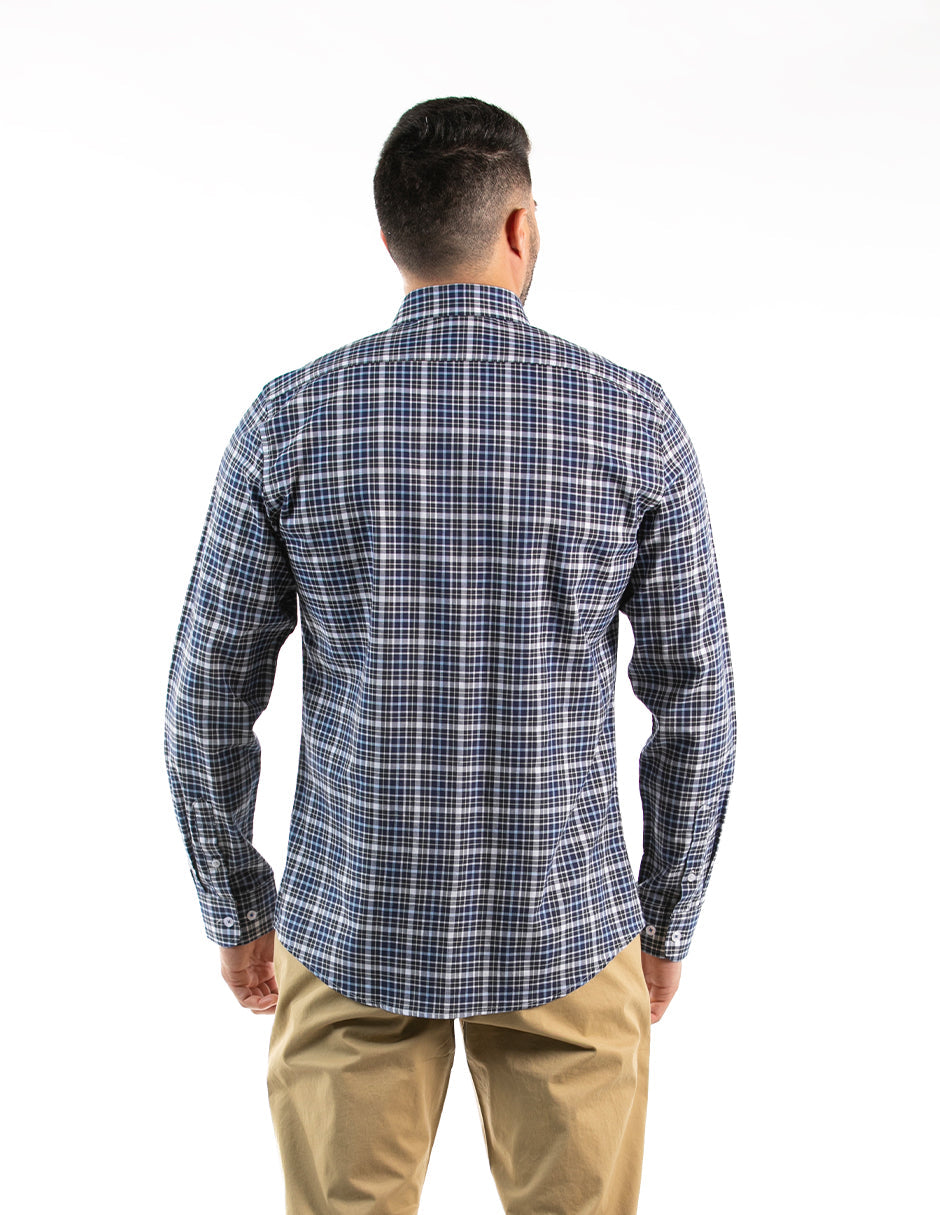 Camisa Oscar de La Renta Mangas Largas Cuadros para Caballeros