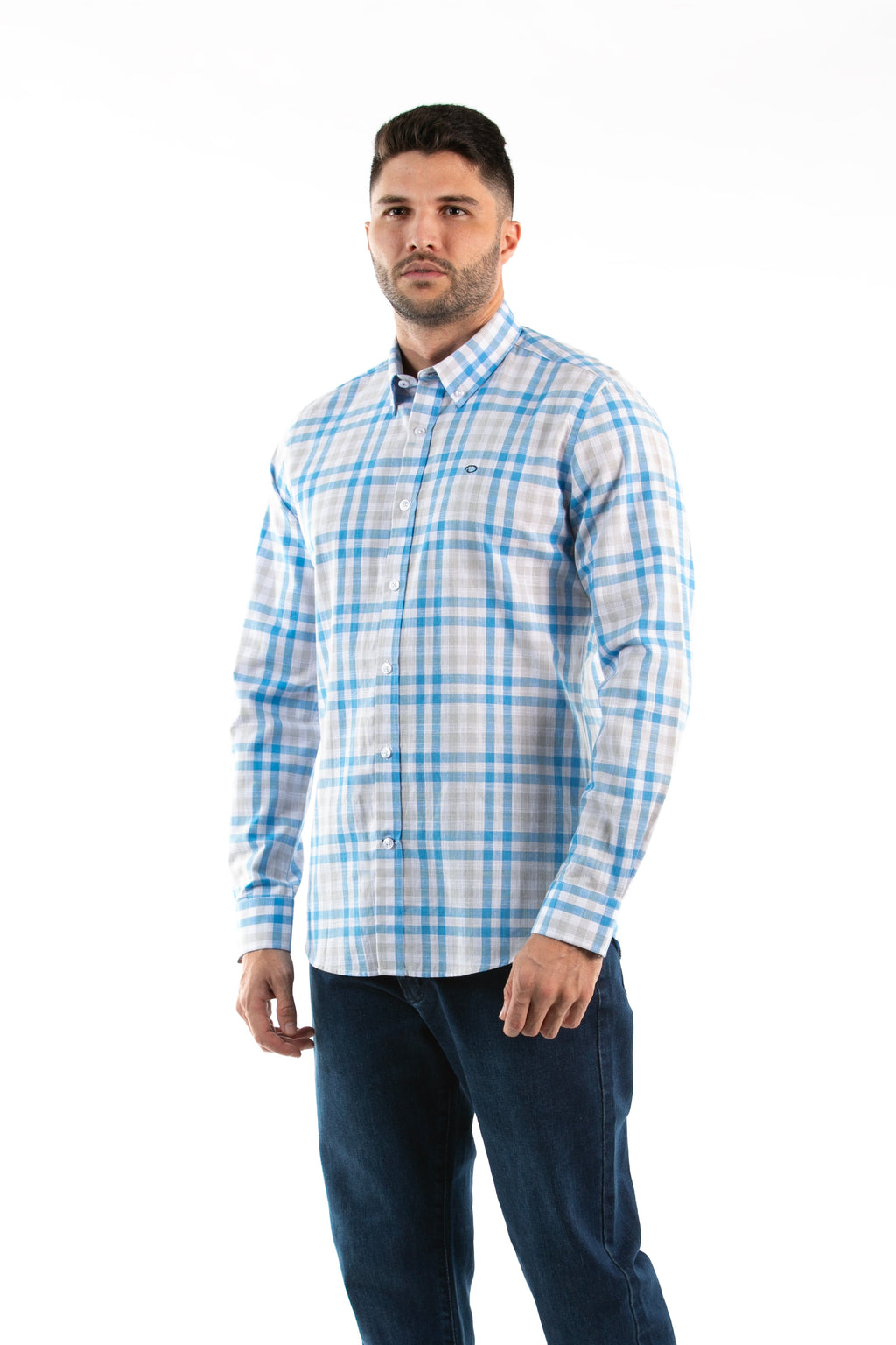 Camisa Oscar de La Renta Mangas Largas Cuadros para Caballeros