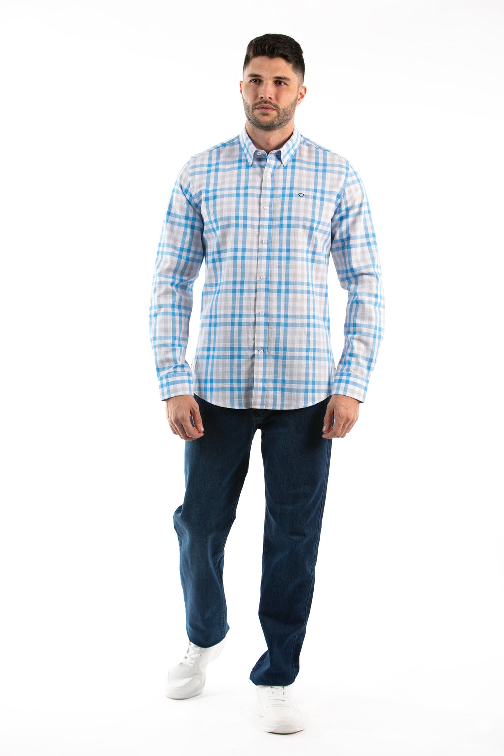 Camisa Oscar de La Renta Mangas Largas Cuadros para Caballeros