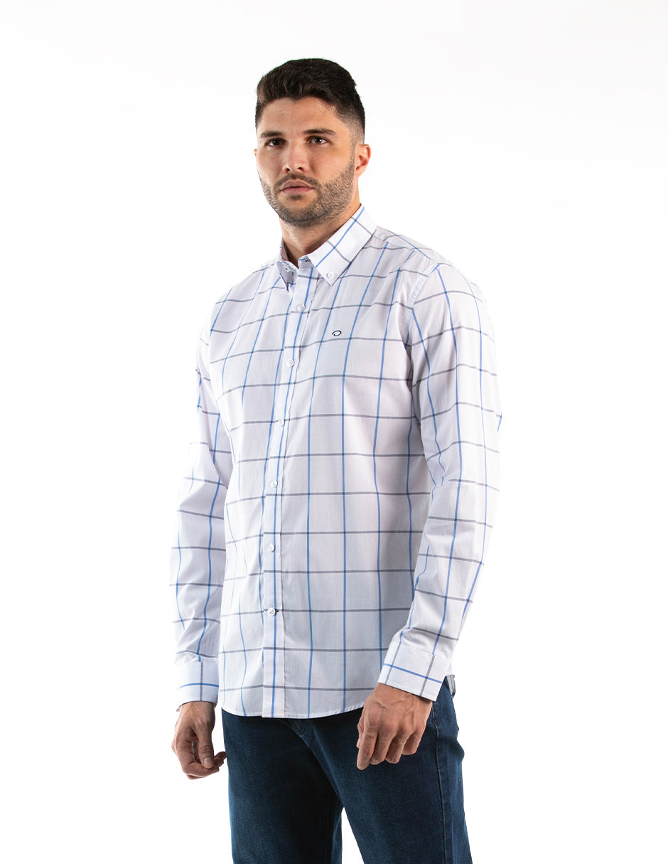 Camisa Oscar de La Renta Mangas Largas Cuadros para Caballeros