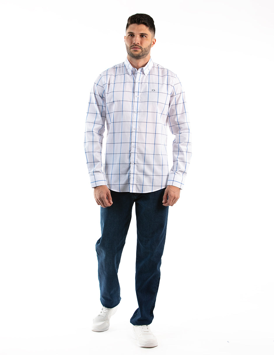 Camisa Oscar de La Renta Mangas Largas Cuadros para Caballeros