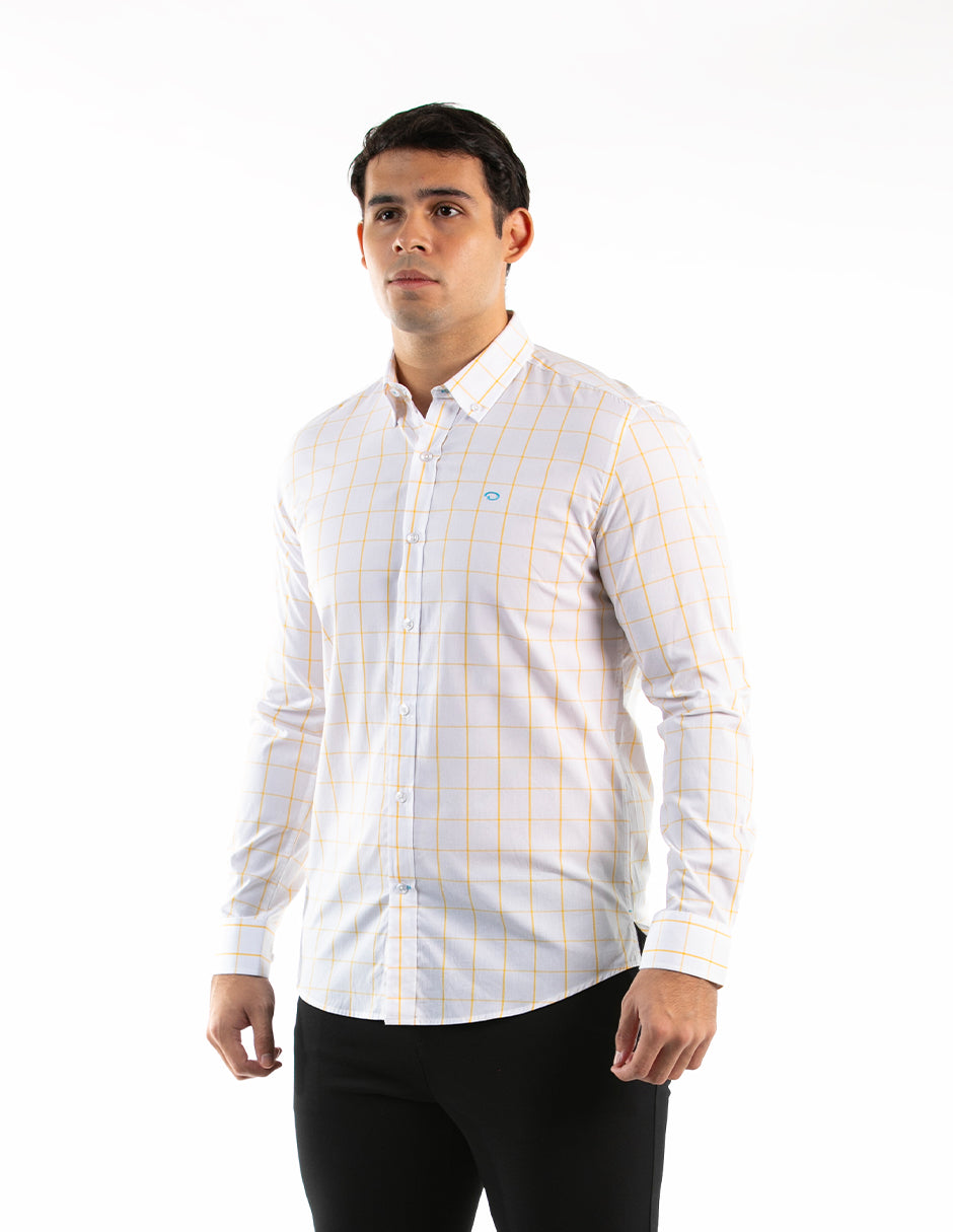 Camisa Oscar De La Renta Mangas Largas Cuadros para Caballeros