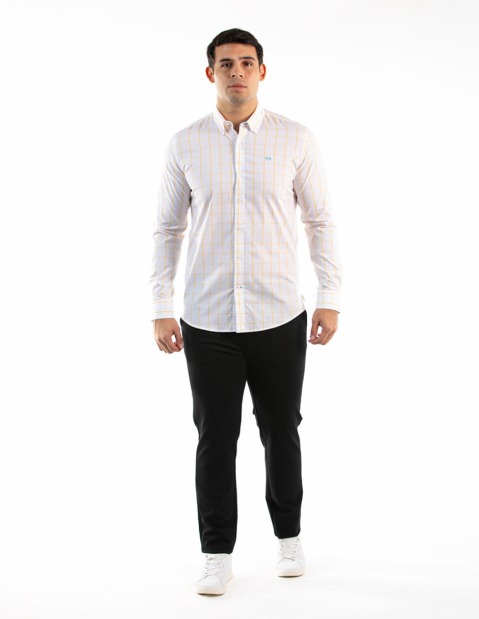 Camisa Oscar De La Renta Mangas Largas Cuadros para Caballeros