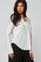 Blusa Love Poem Mangas Largas Lisa Engomada para Damas