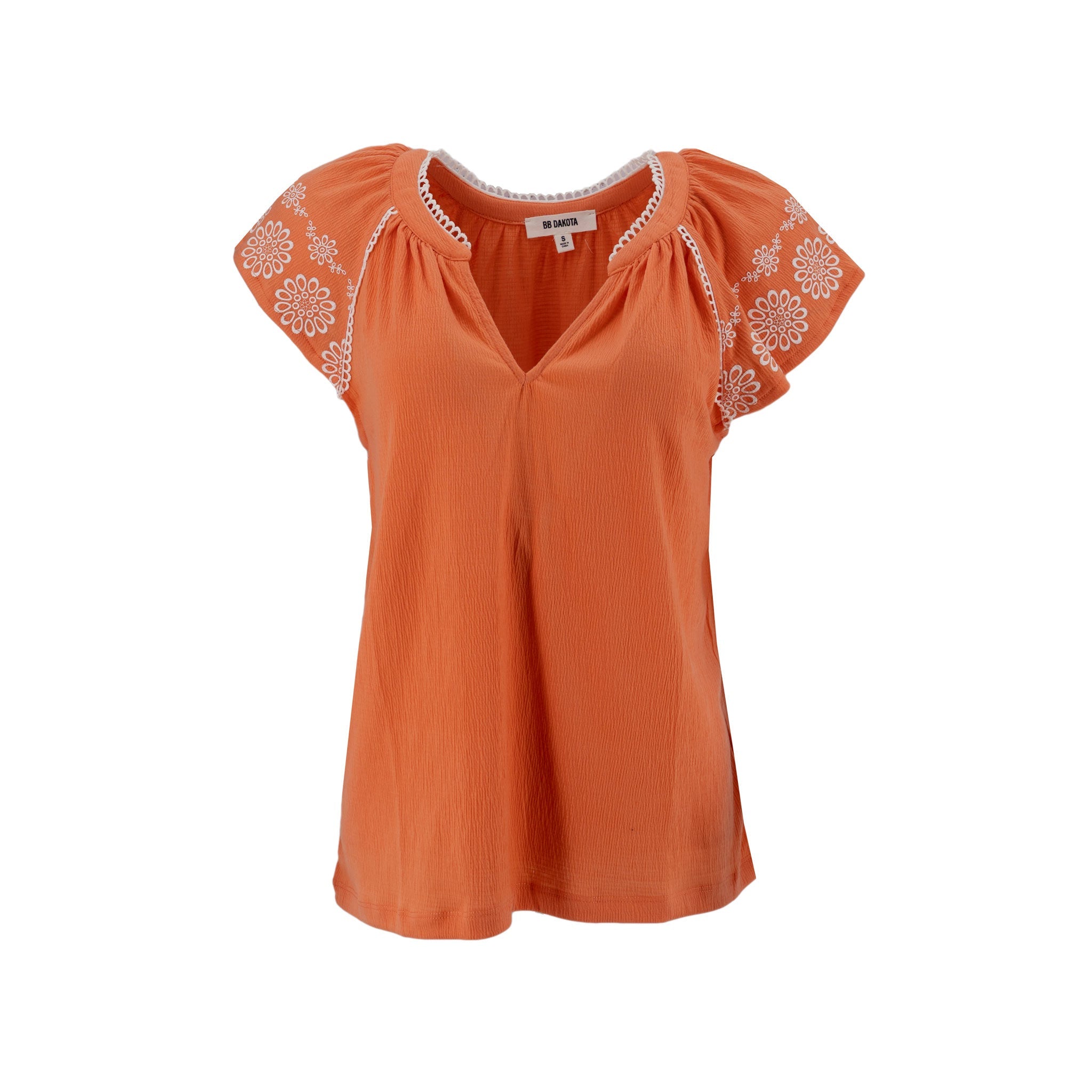 Blusa Bb Dakota Mangas Cortas Estampado Encaje para Damas