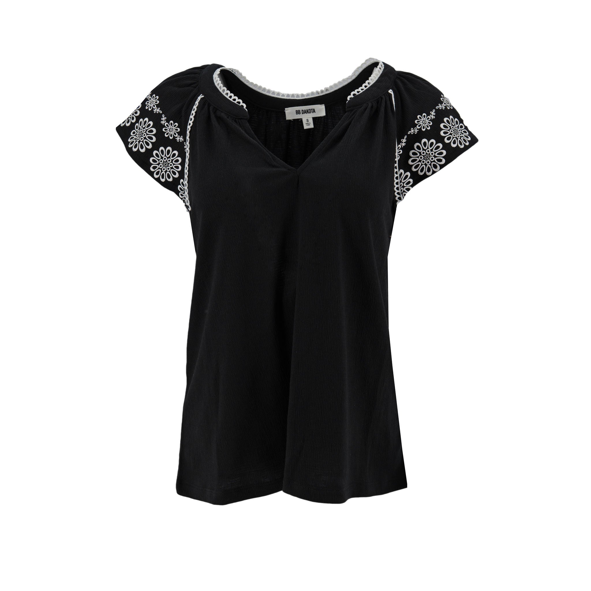 Blusa Bb Dakota Mangas Cortas Estampado Encaje para Damas