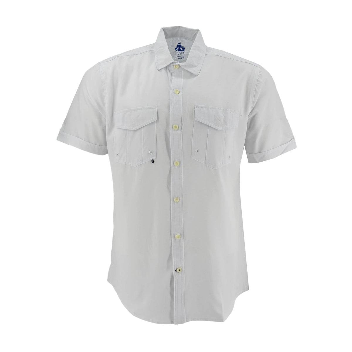 Camisa 1492 Mangas Cortas Lisa 2 Bolsillos Para Caballeros by 1492