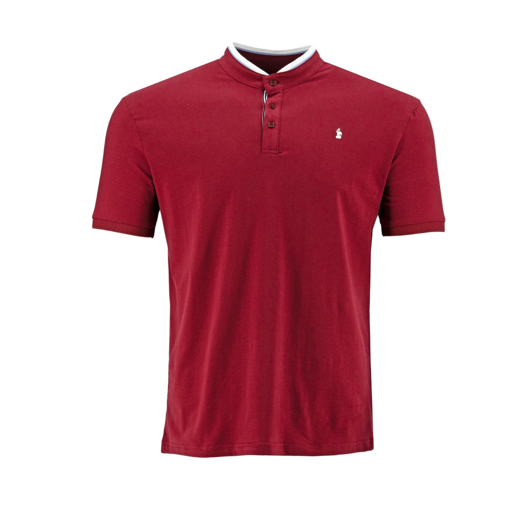Poloshirt 1492 Mangas Cortas Liso Cuello Chino Para Caballeros by 1492