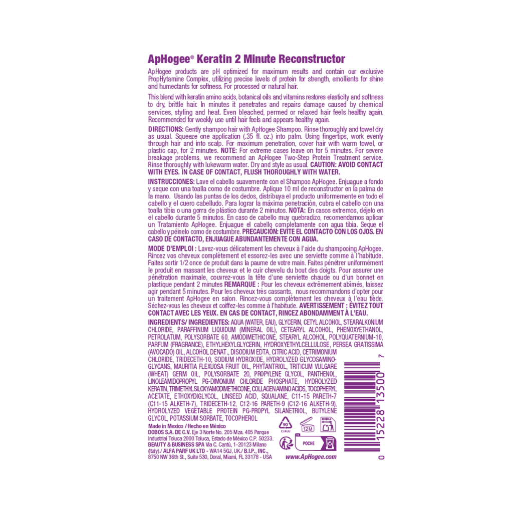 APHOGEE KERATIN TWO-MINUTE RECONSTRUCTOR 0.70 OZ