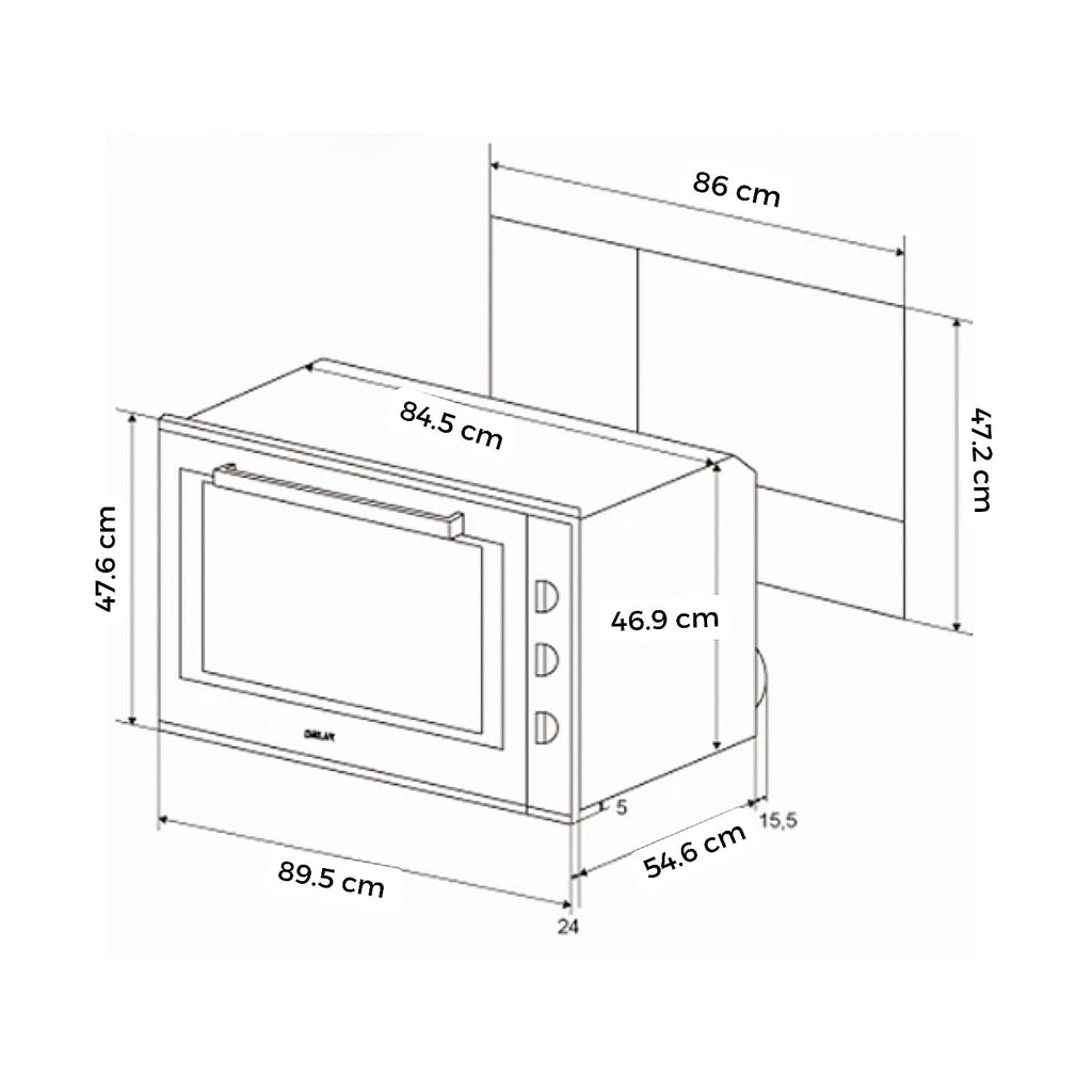Horno a Gas Gas DRIJA Vidrio Templado Acero Inoxidable Negro AMERICA 90 GAS
