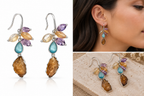 Aretes  de plata 925 con piedra de bolivianita