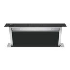 Extractor de Grasa Empotrable DRIJA LED Vidrio Templado Acero Inoxidable Negro ARCO ISLA 90
