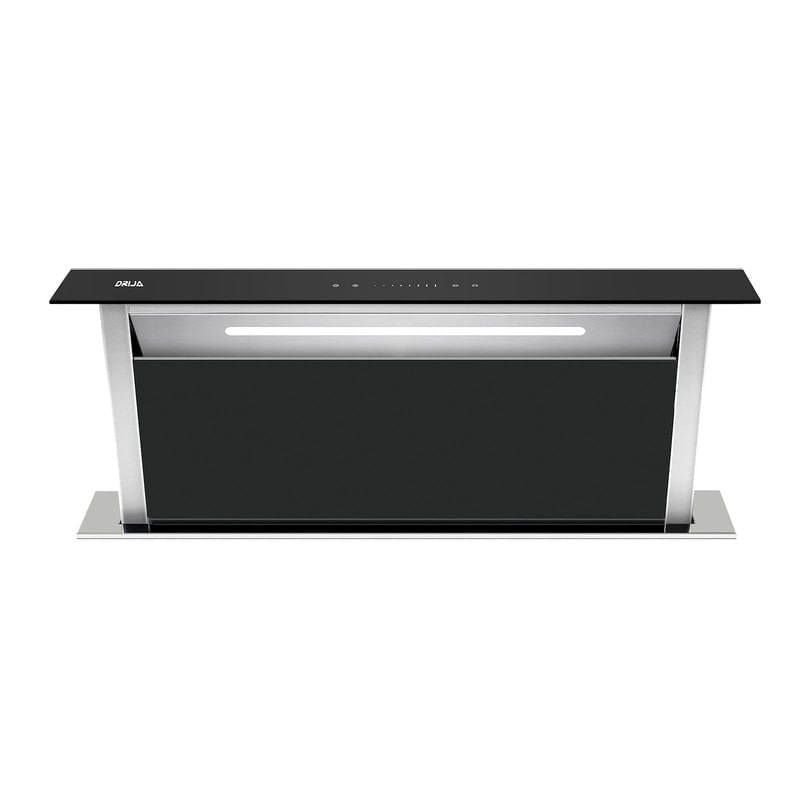 Extractor de Grasa Empotrable DRIJA LED Vidrio Templado Acero Inoxidable Negro ARCO ISLA 90