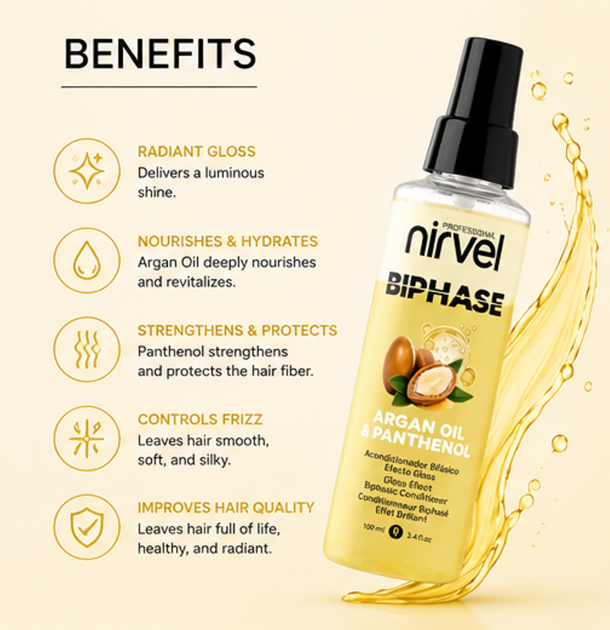 NIRVEL BIPHASE ARGAN OIL / PANTHENOL 100ML
