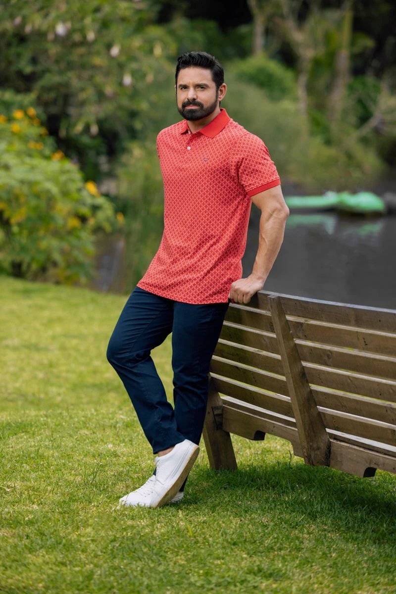 Poloshirt Oscar De La Renta Mangas Cortas Estampado Para Caballeros by Oscar De La Renta
