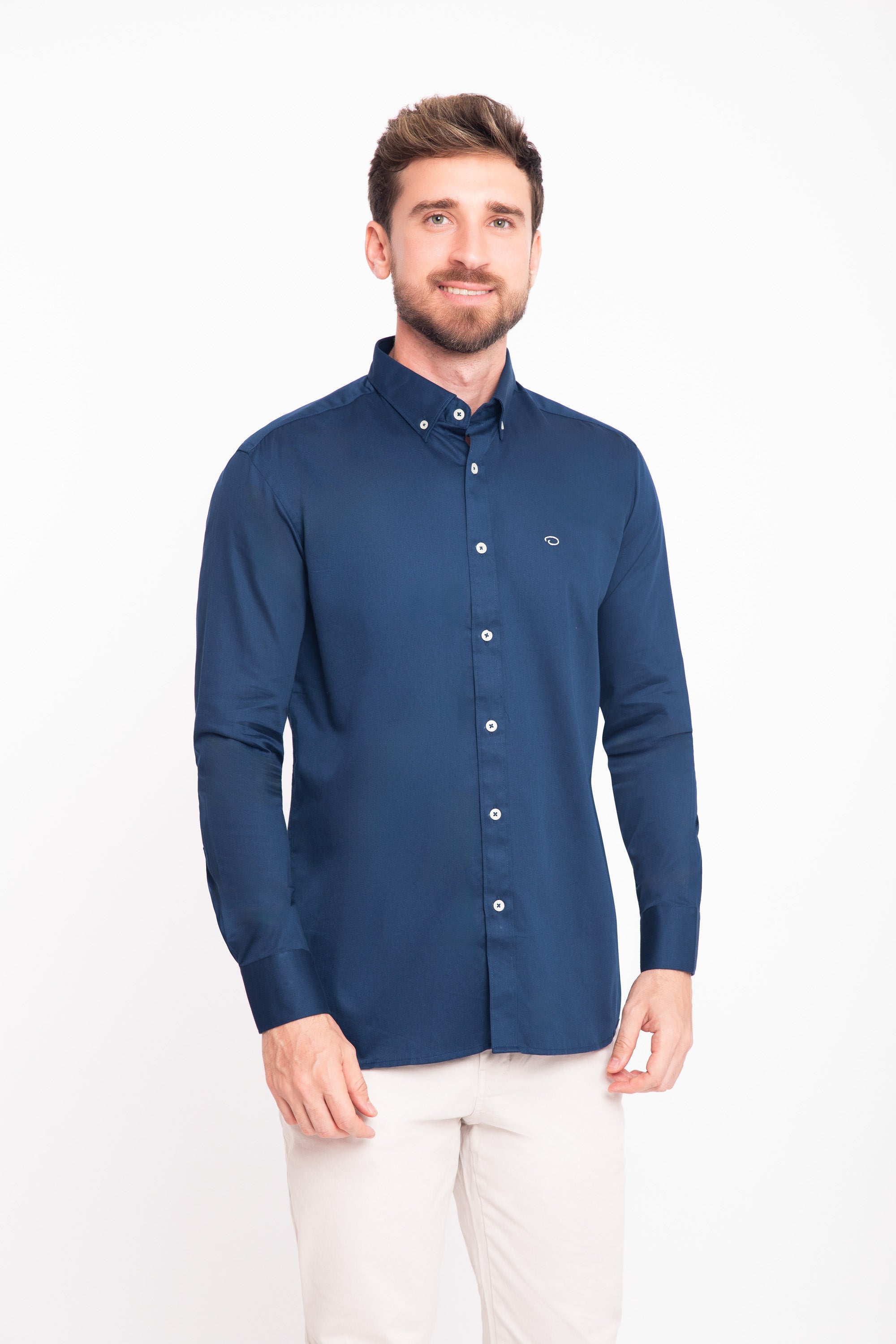 Camisa Oscar de La Renta Mangas Largas Lisa para Caballeros