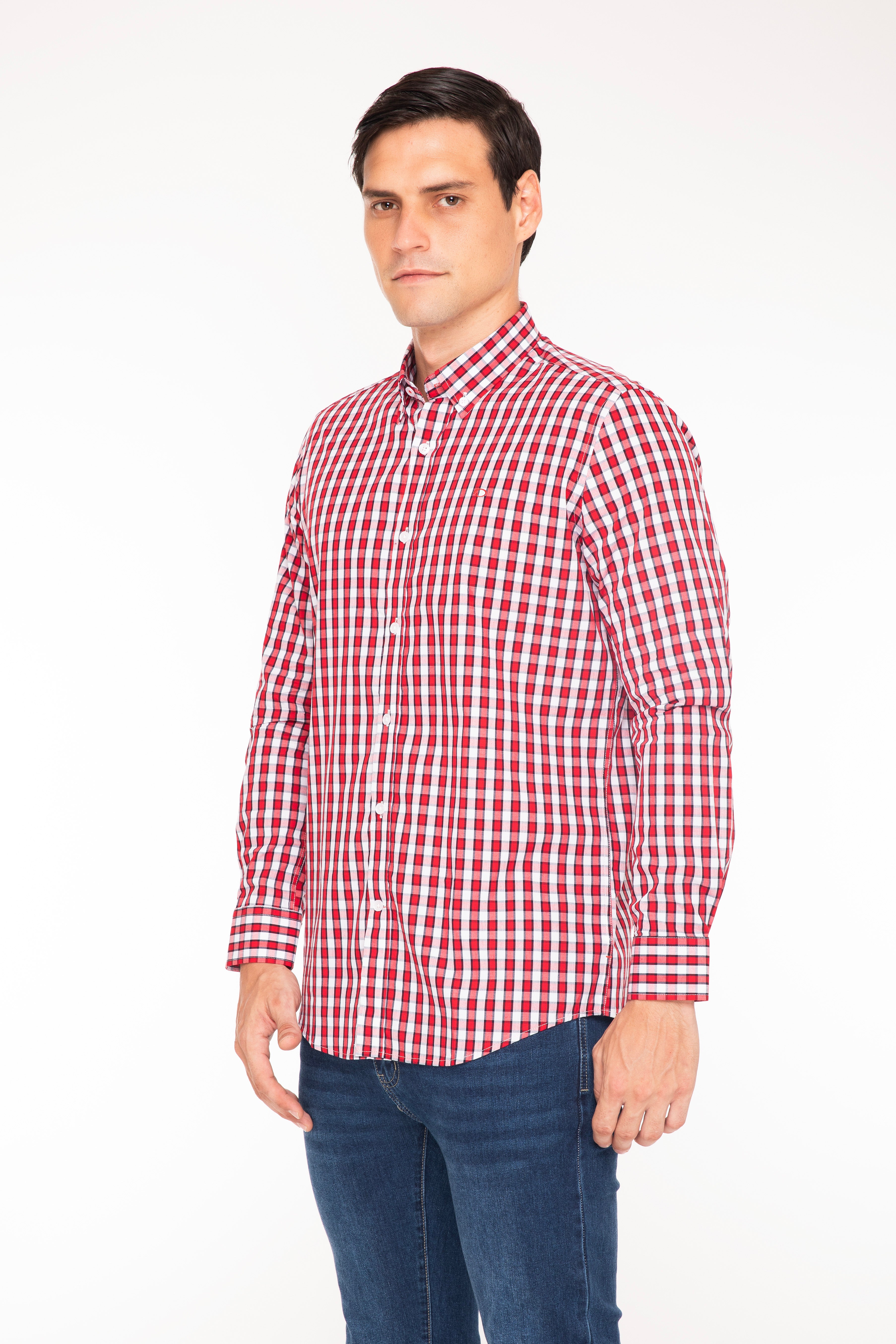 Camisa Oscar de La Renta Mangas Largas Cuadros para Caballeros