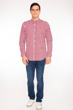 Camisa Oscar de La Renta Mangas Largas Cuadros para Caballeros