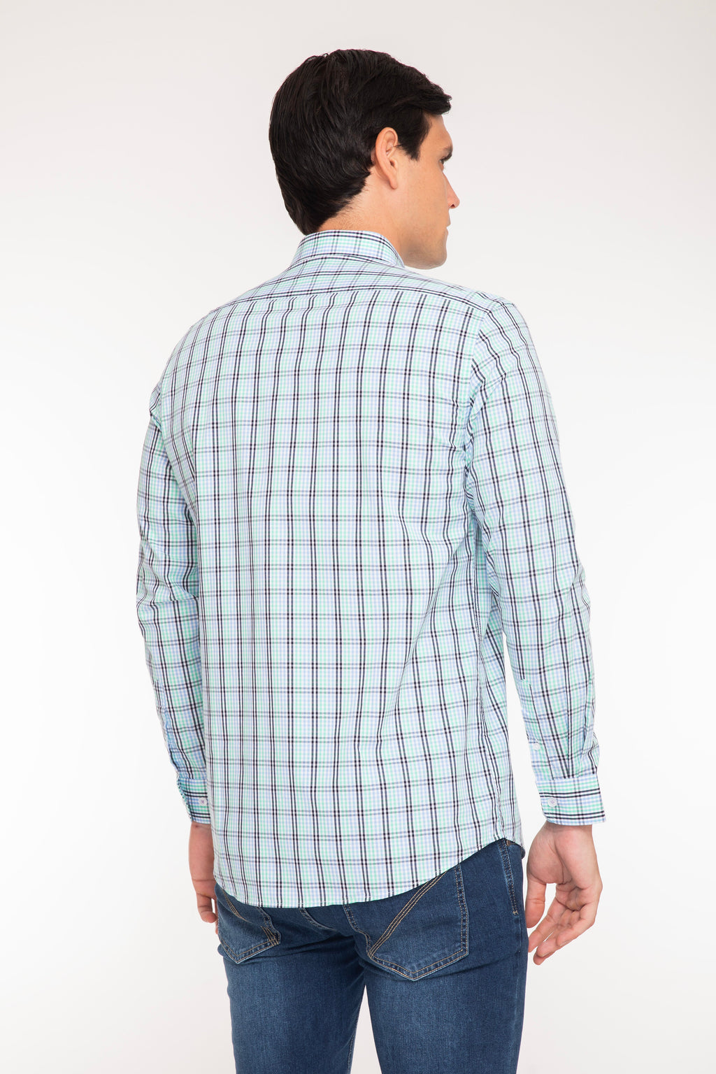 Camisa Oscar de La Renta Mangas Largas Cuadros para Caballeros