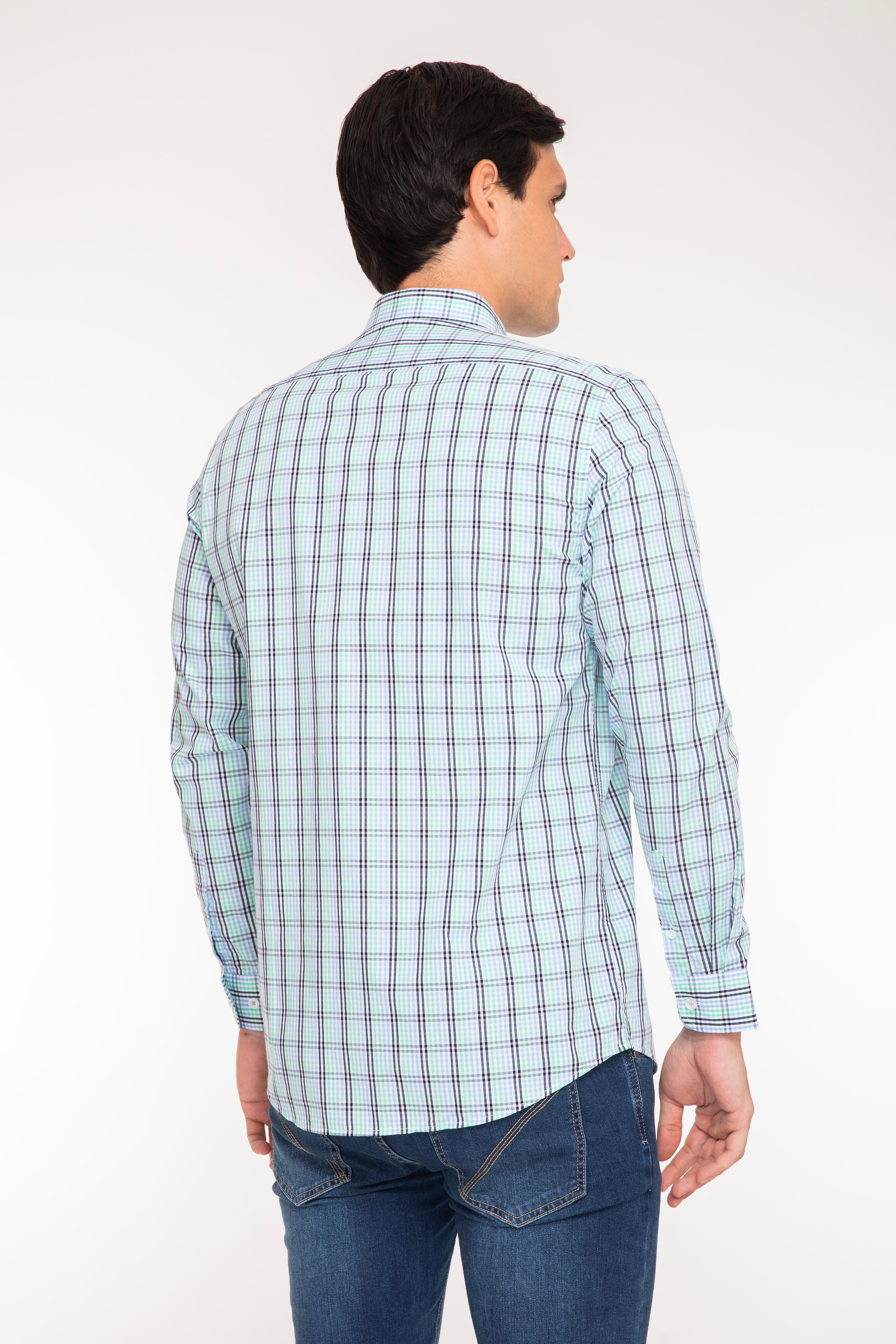 Camisa Oscar de La Renta Mangas Largas Cuadros para Caballeros