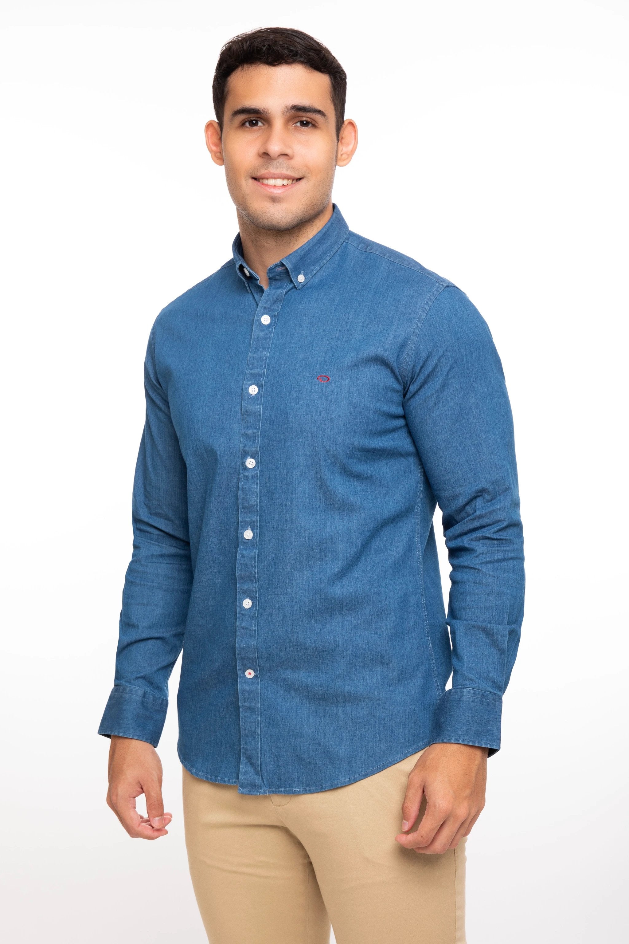 Camisa Oscar De La Renta Mangas Largas Lisa Para Caballeros by Oscar De La Renta