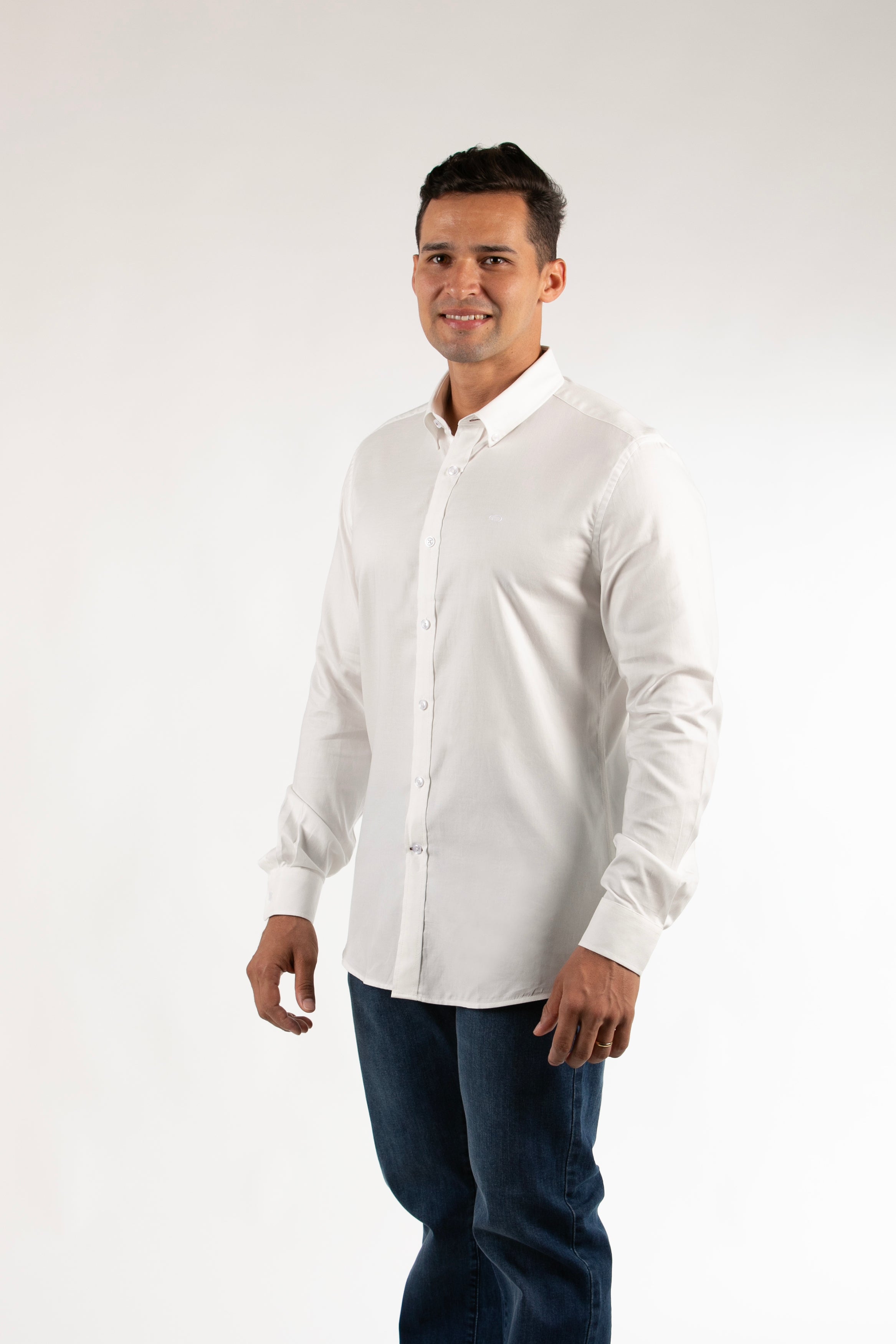 Camisa Oscar De La Renta Mangas Largas Lisa Para Caballeros by Oscar De La Renta