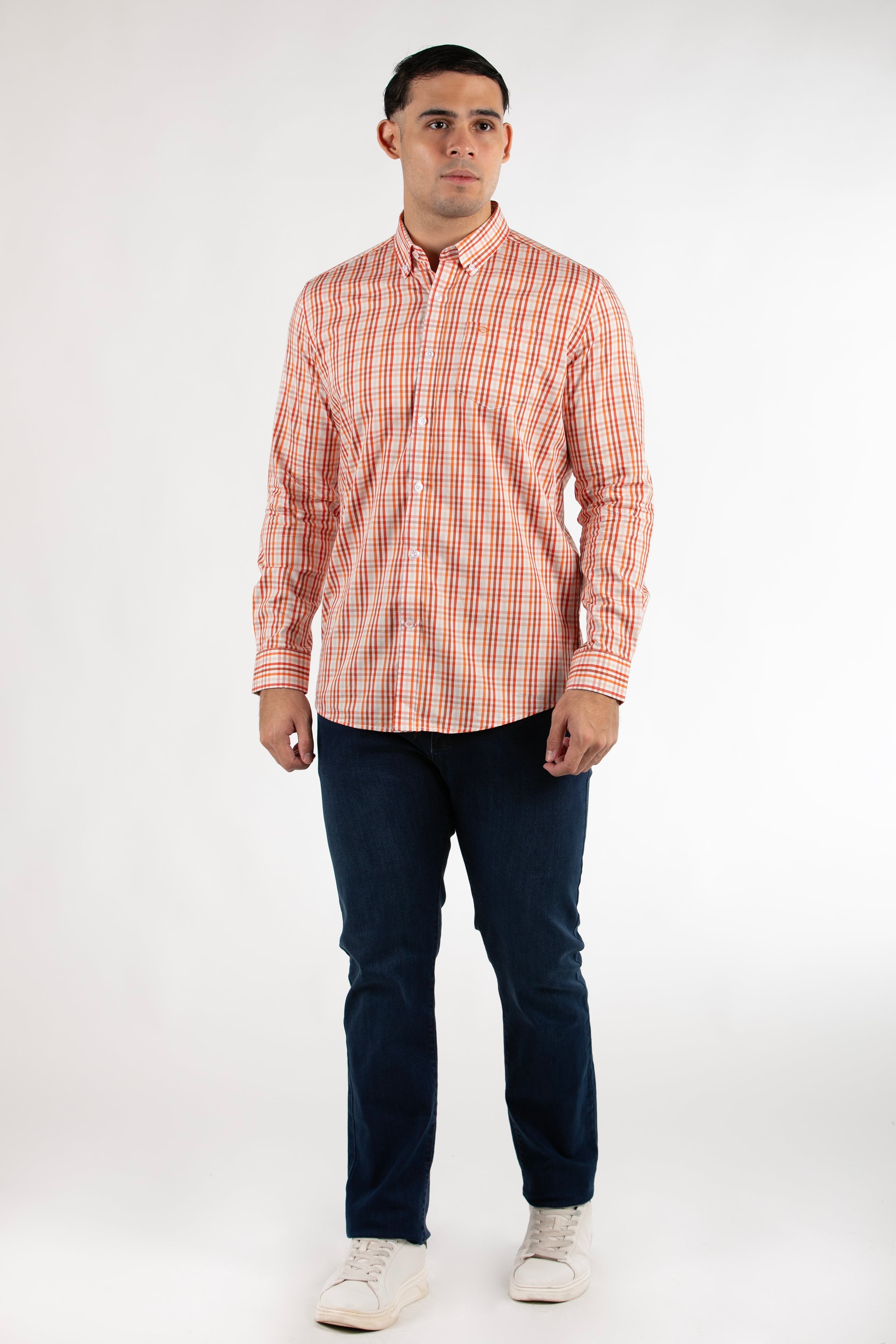 Camisa Oscar De La Renta Mangas Largas Cuadros Para Caballeros by Oscar De La Renta