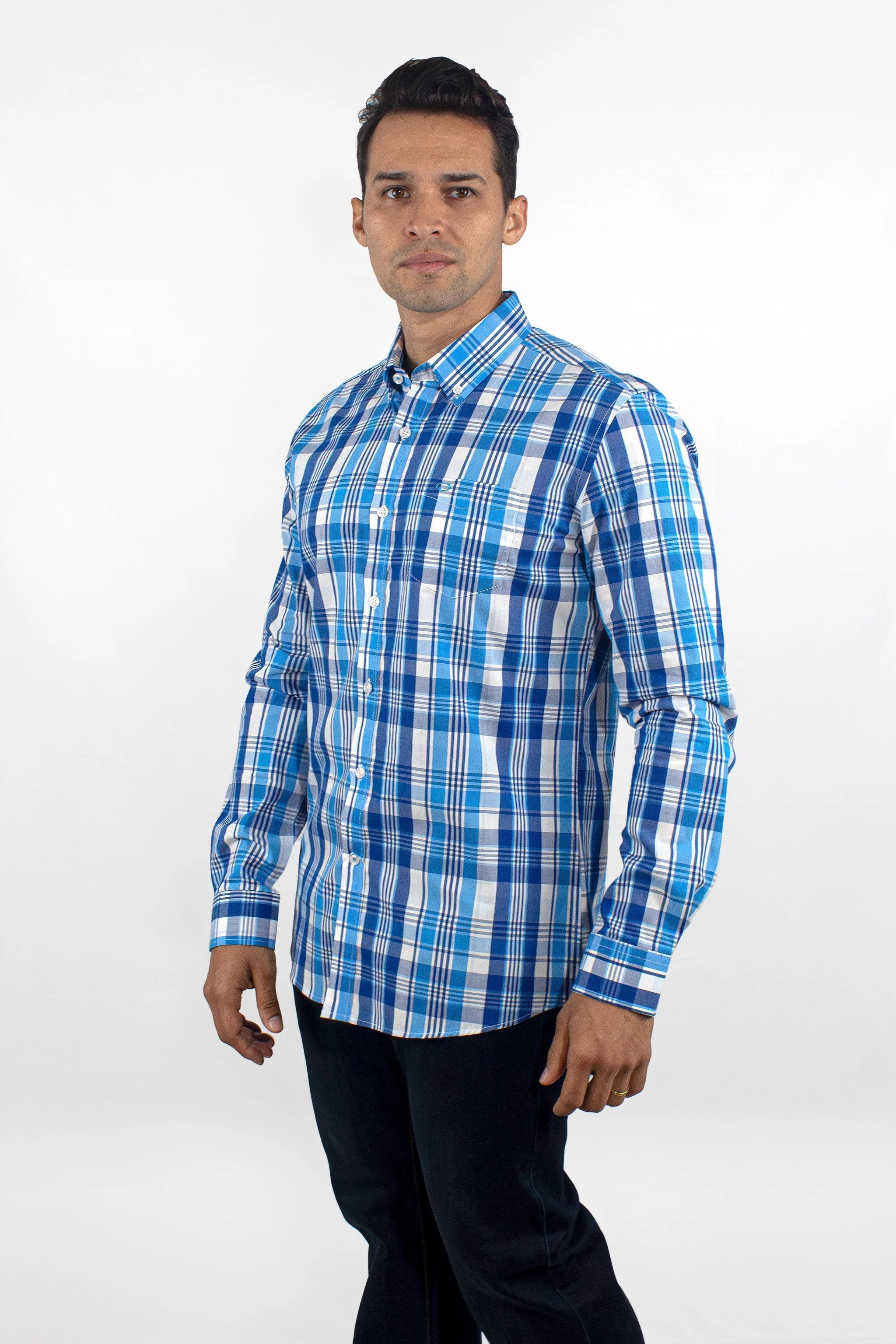 Camisa Oscar De La Renta Mangas Largas Cuadros Para Caballeros by Oscar De La Renta