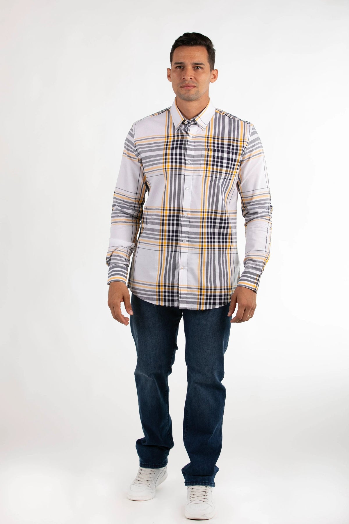 Camisa Oscar De La Renta Mangas Largas Cuadros Para Caballeros by Oscar De La Renta