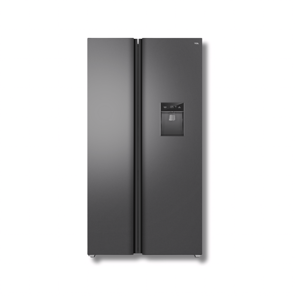 Refrigeradora Side by Side TCL M/P650SBC 23 cu.ft. Inverter con Dispensador de Agua Gris Oscuro
