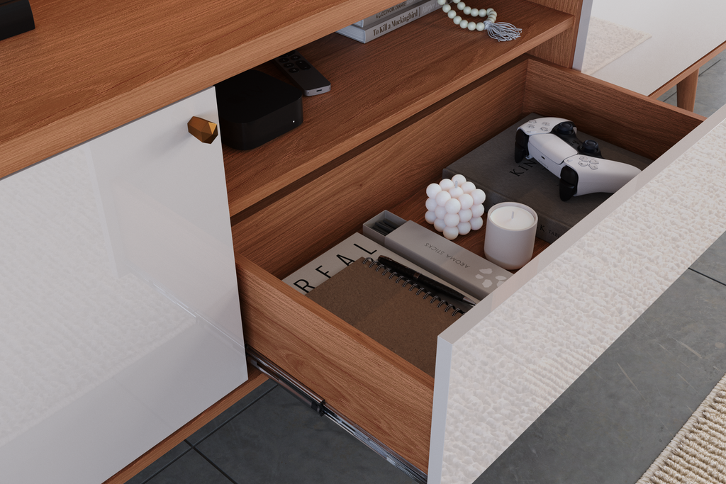 MUEBLE TV RIVER 1.83m - MADERA / OFF WHITE