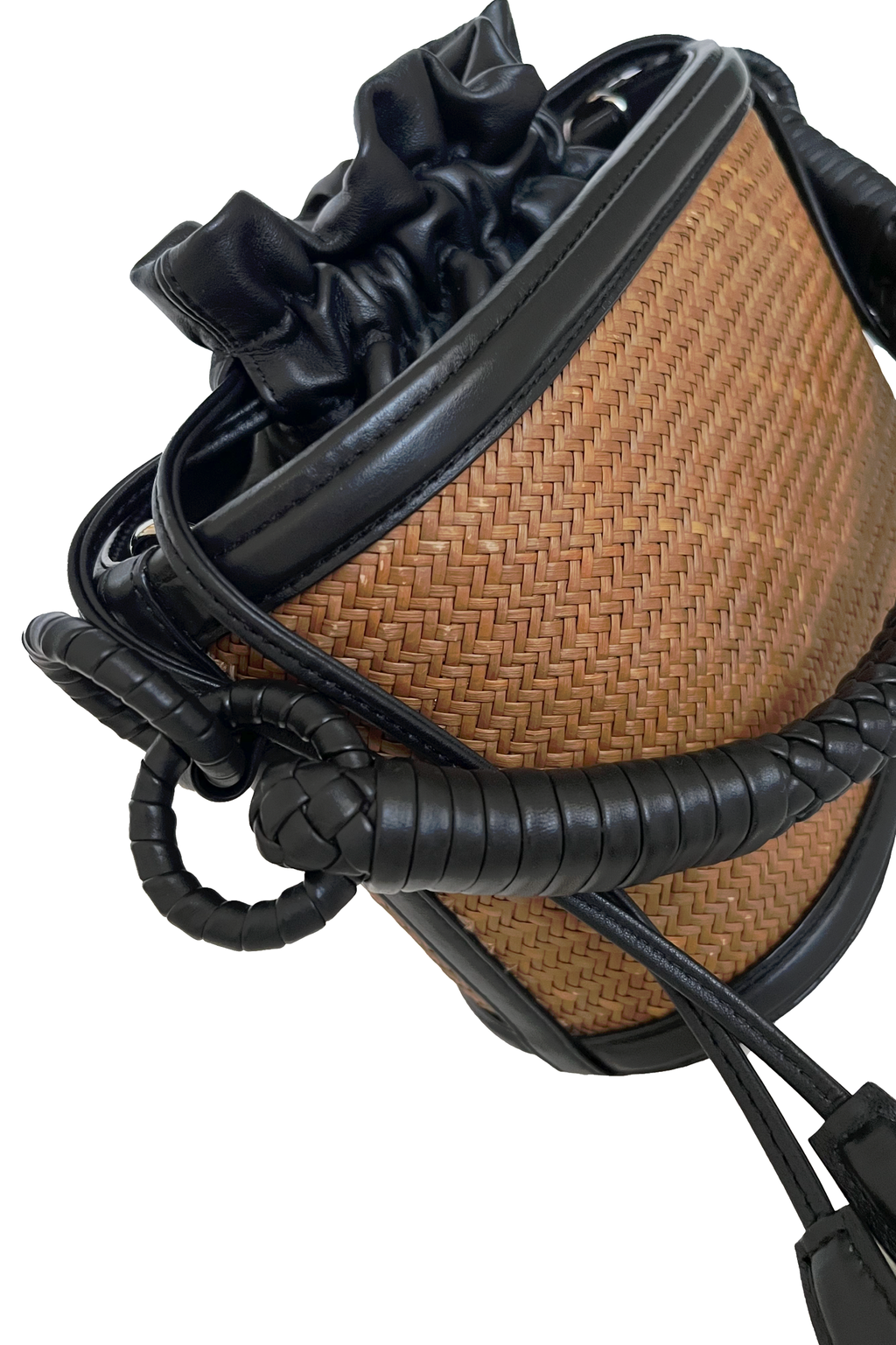 Iraca Basket Bucket, Chocolate