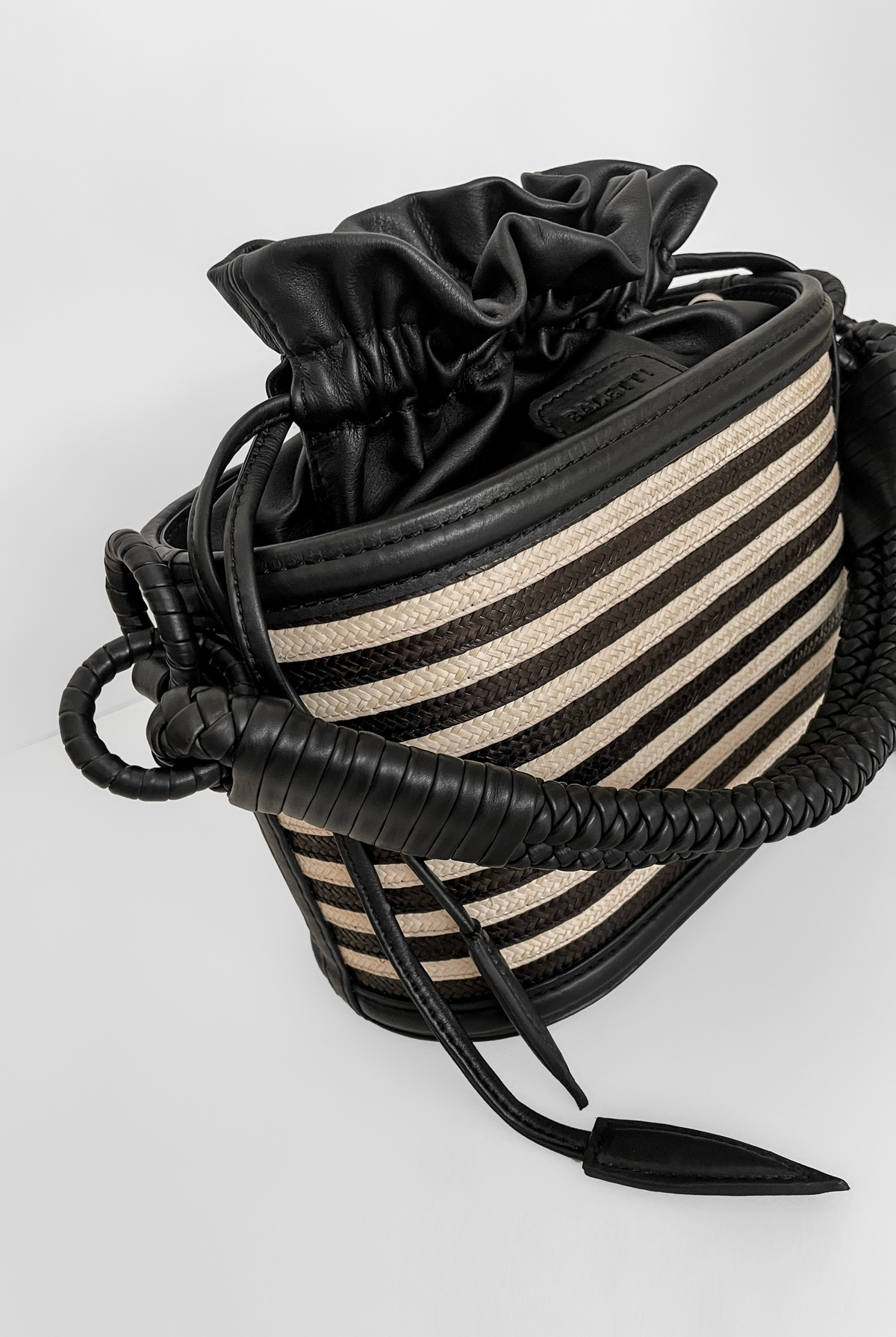 Caña Basket Bucket Bag, Stripes.