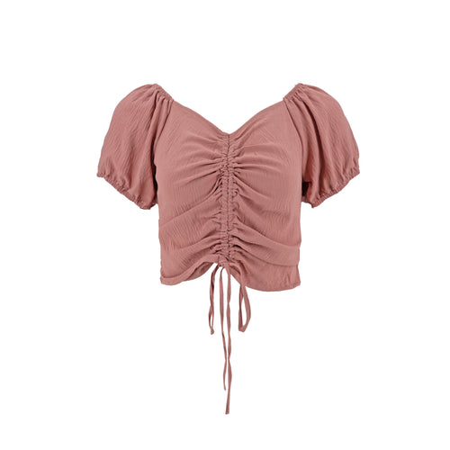 Blusa Bebe Mangas Cortas Lisa Corrugada para Damas