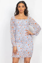 Vestido Blashe Mangas Largas Estampado Corto Para Damas by Blashe